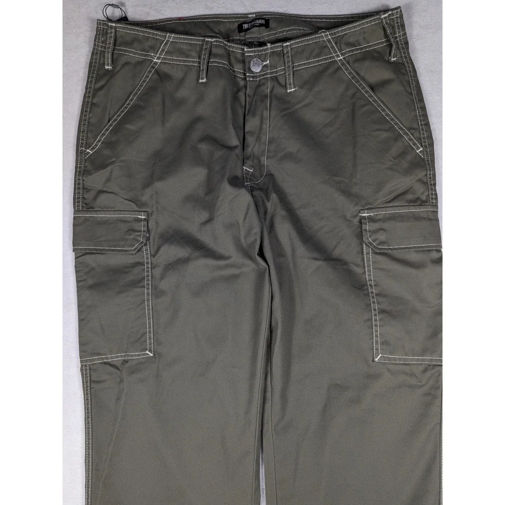 NEW True Religion Mens Kalamata Cargo SN Pant HS Outline Green 36 700820